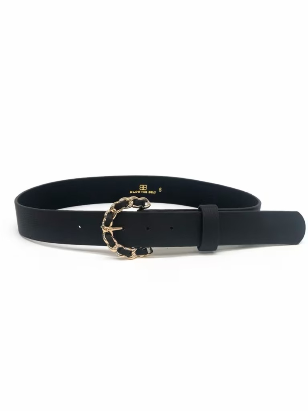 b-low the belt (revolve) anabella belt in black & gold